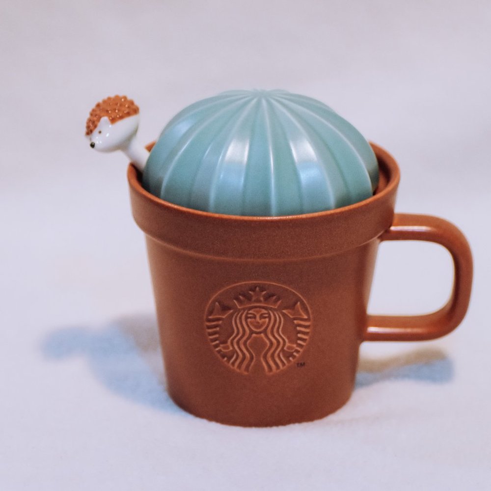 Starbucks Hedgehog in Pot Mug with stirrer